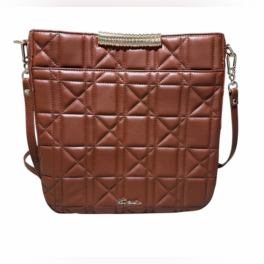 Steve Madden Brown Quilted Shoulder Bag with Golden hardware